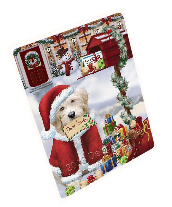 Goldendoodle Dog Dear Santa Letter Christmas Holiday Mailbox Large Refrigerator / Dishwasher Magnet RMAG82116