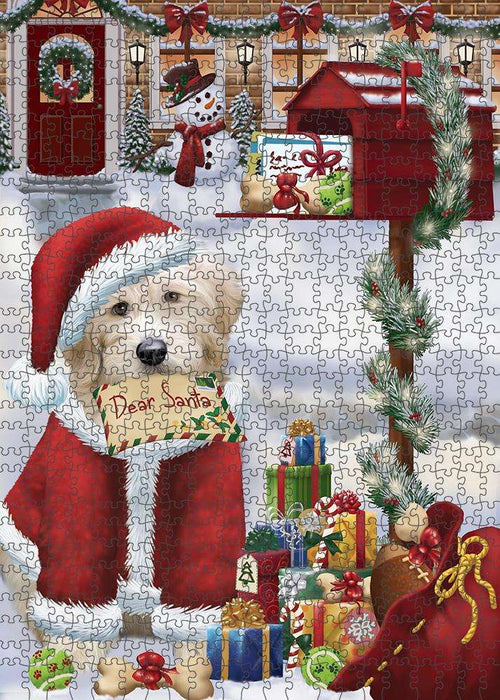 Goldendoodle Dog Dear Santa Letter Christmas Holiday Mailbox Puzzle with Photo Tin PUZL81312