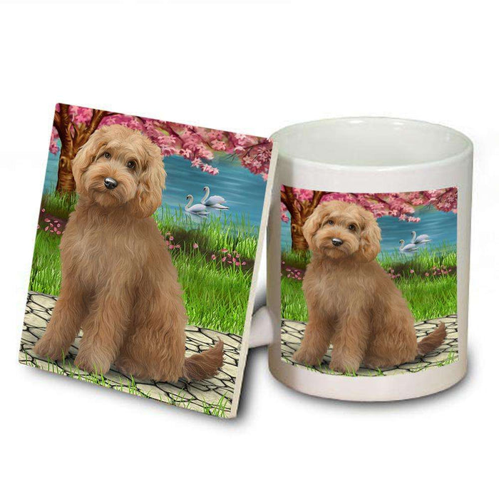 Goldendoodle Dog Mug and Coaster Set MUC51749