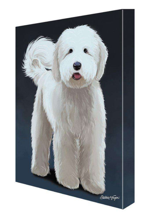 Goldendoodle Dog Painting Printed on Canvas Wall Art Signed