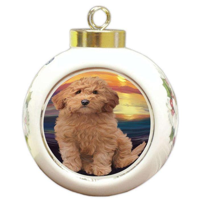 Goldendoodle Dog Round Ball Christmas Ornament RBPOR51753
