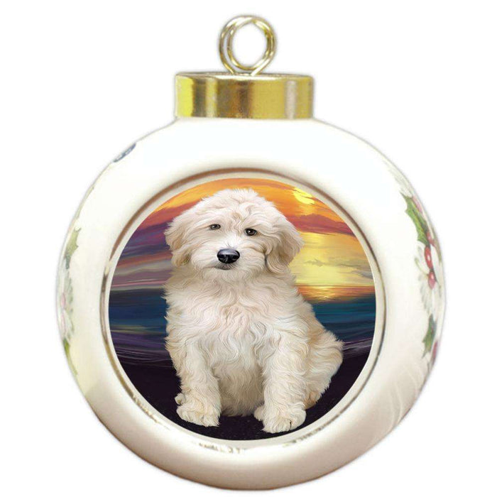 Goldendoodle Dog Round Ball Christmas Ornament RBPOR51755