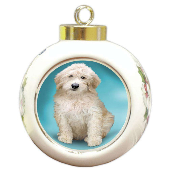 Goldendoodle Dog Round Ball Christmas Ornament RBPOR51756