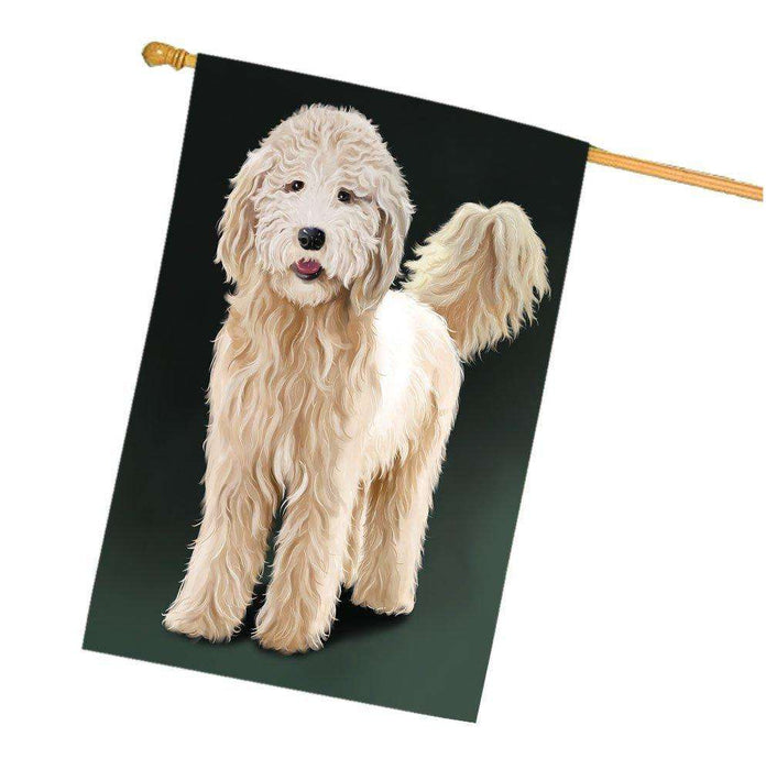 Goldendoodle Puppy Dog House Flag