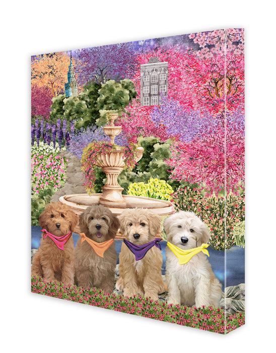 Goldendoodle Canvas: Explore a Variety of Designs, Custom, Digital Art Wall Painting, Personalized, Ready to Hang Halloween Room Decor, Pet Gift for Dog Lovers