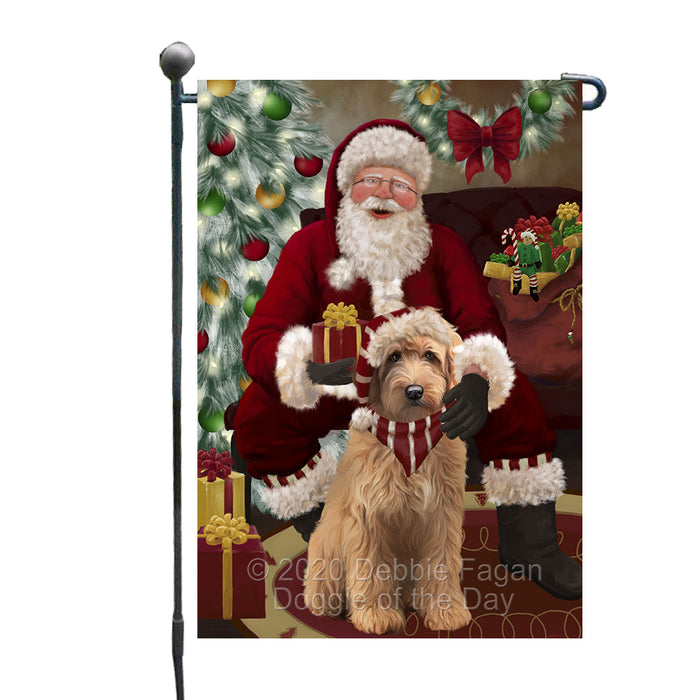 Santa's Christmas Surprise Goldendoodle Dog Garden Flag GFLG66743