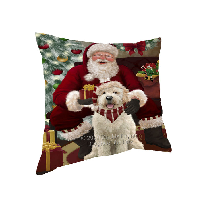 Santa's Christmas Surprise Goldendoodle Dog Pillow PIL87196