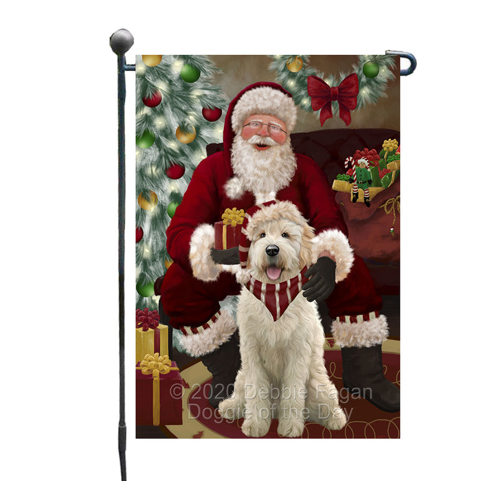 Santa's Christmas Surprise Goldendoodle Dog Garden Flag GFLG66744