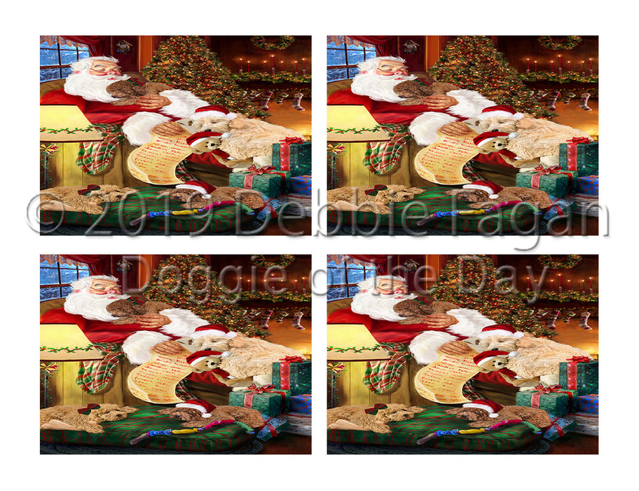 Santa Sleeping with Goldendoodle Dogs Placemat