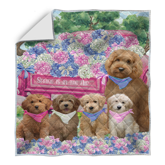 Goldendoodle Bedspread Quilt, Bedding Coverlet Quilted, Explore a Variety of Designs, Personalized, Custom, Dog Gift for Pet Lovers