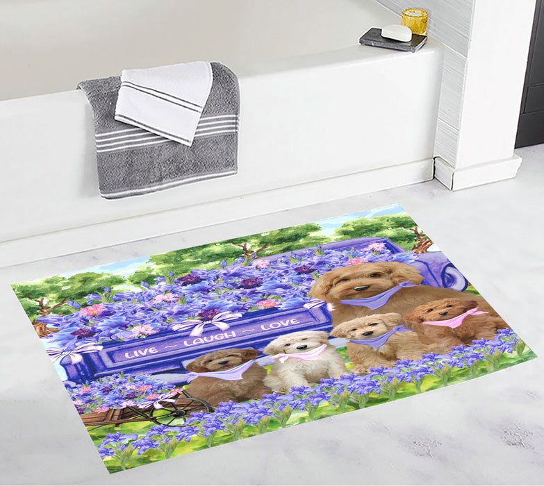 Goldendoodle Bath Mat: Explore a Variety of Designs, Personalized, Anti-Slip Bathroom Halloween Rug Mats, Custom, Pet Gift for Dog Lovers