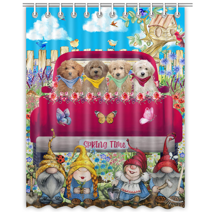 Goldendoodle Shower Curtain: Explore a Variety of Designs, Halloween Bathtub Curtains for Bathroom with Hooks, Personalized, Custom, Gift for Pet and Dog Lovers