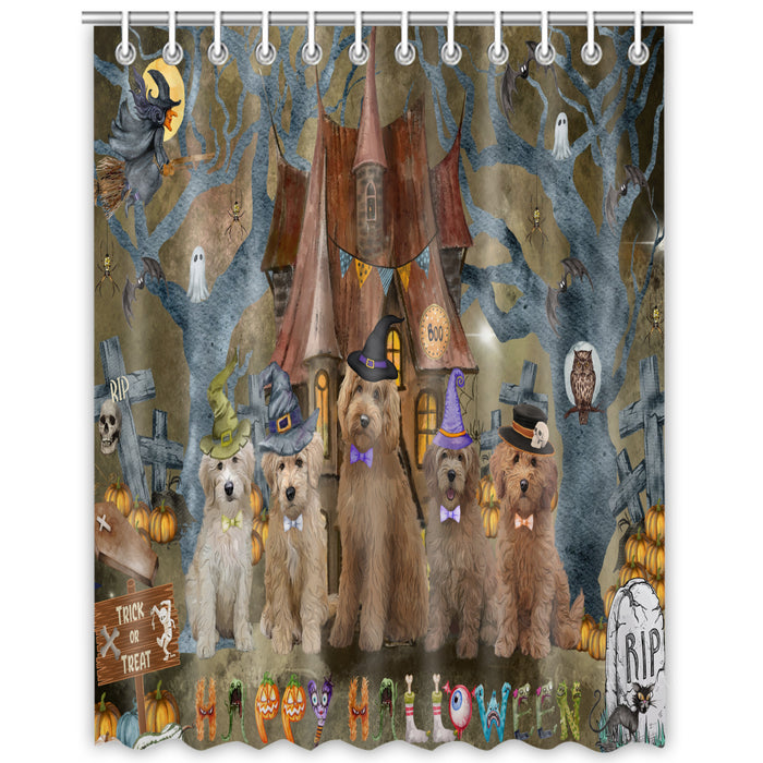 Goldendoodle Shower Curtain, Custom Bathtub Curtains with Hooks for Bathroom, Explore a Variety of Designs, Personalized, Gift for Pet and Dog Lovers