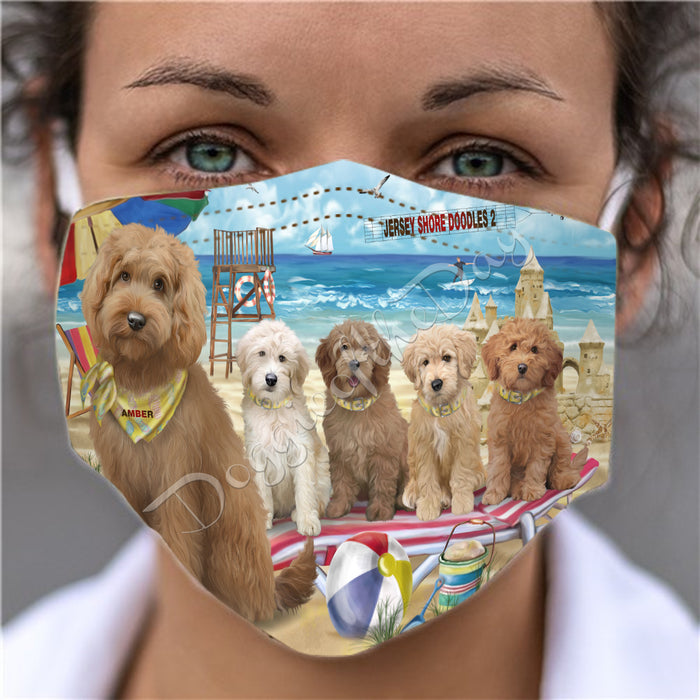 Pet Friendly Beach Goldendoodle Dogs Face Mask FM49105