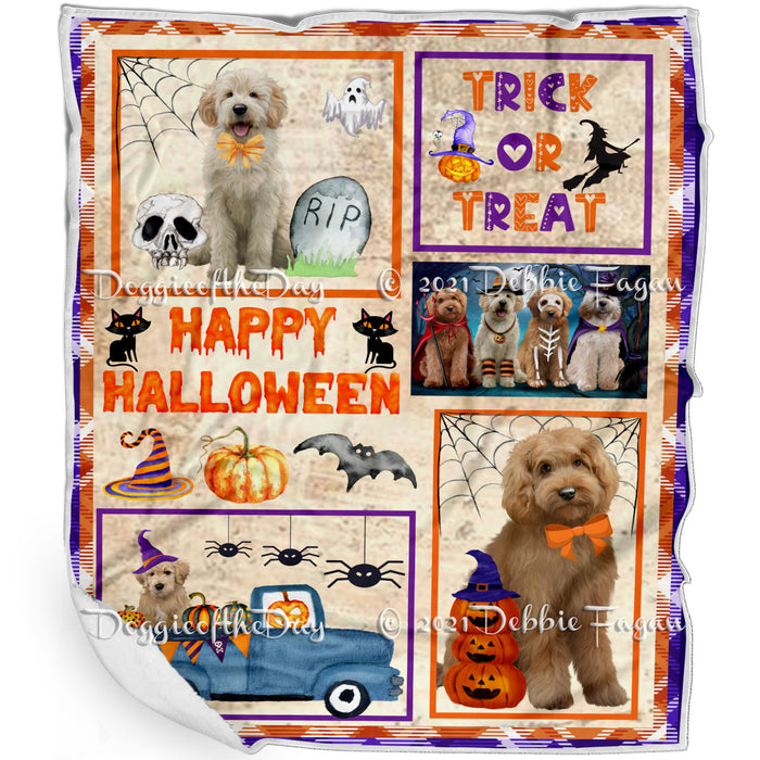 Happy Halloween Trick or Treat Goldendoodle Dogs Blanket BLNKT143750