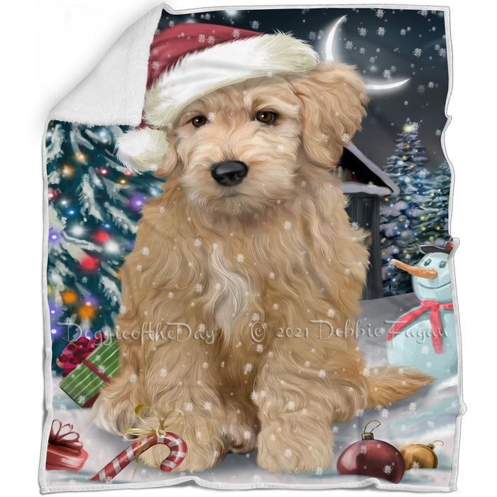 Have a Holly Jolly Goldendoodle Dog Christmas Blanket BLNKT81624