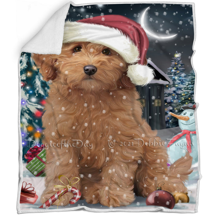 Have a Holly Jolly Goldendoodle Dog Christmas Blanket BLNKT81633