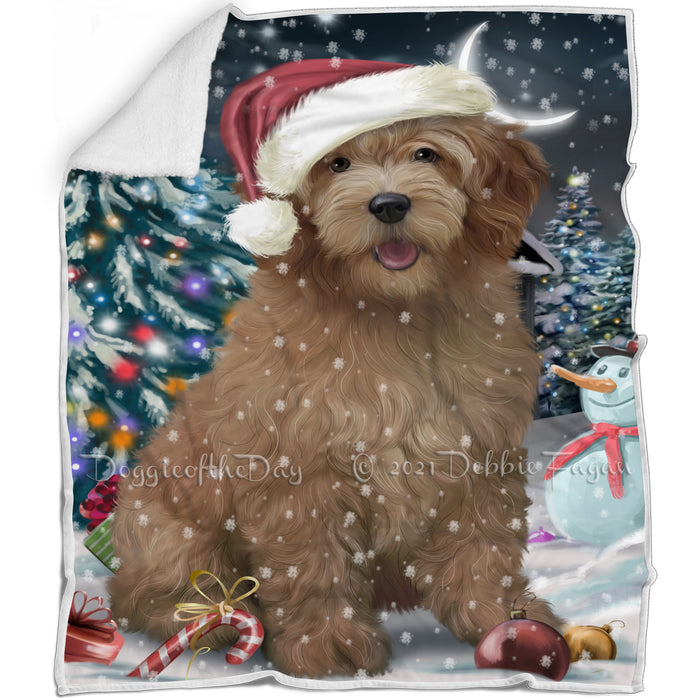 Have a Holly Jolly Goldendoodle Dog Christmas Blanket BLNKT81642