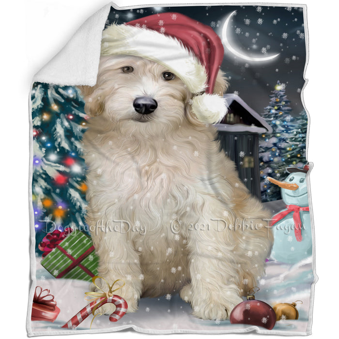 Have a Holly Jolly Goldendoodle Dog Christmas Blanket BLNKT81651