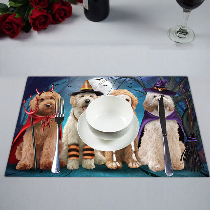 Halloween Trick or Teat Goldendoodle Dogs Placemat