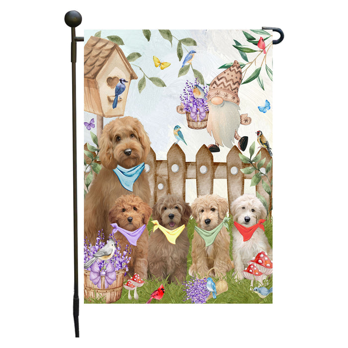 Goldendoodle Dogs Garden Flag: Explore a Variety of Designs, Custom, Personalized, Weather Resistant, Double-Sided, Outdoor Garden Yard Decor for Dog and Pet Lovers
