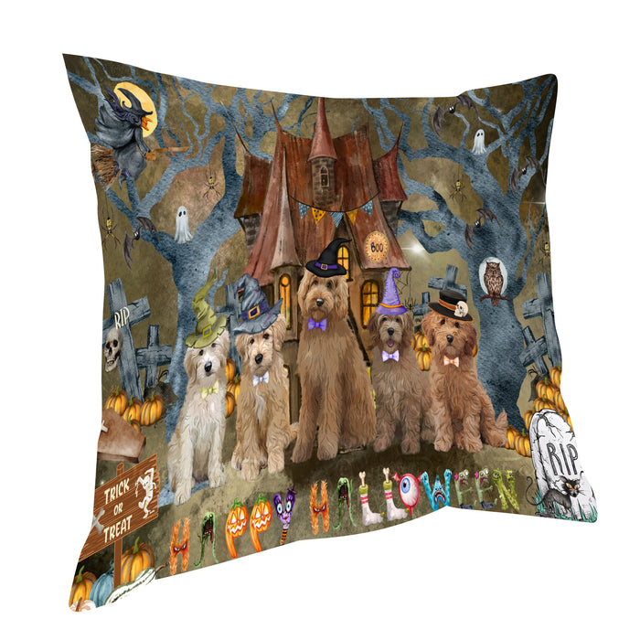 Goldendoodle Throw Pillow: Explore a Variety of Designs, Cushion Pillows for Sofa Couch Bed, Personalized, Custom, Dog Lover's Gifts