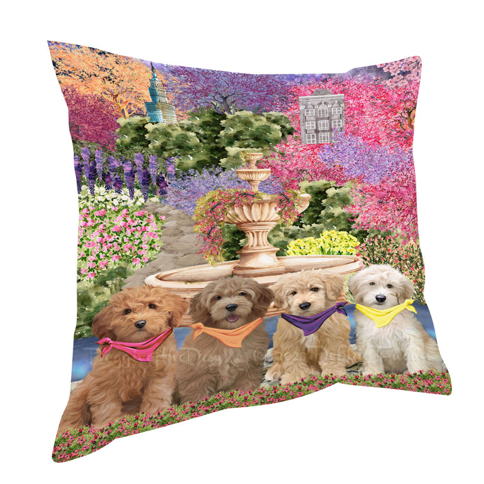 Goldendoodle Throw Pillow, Explore a Variety of Custom Designs, Personalized, Cushion for Sofa Couch Bed Pillows, Pet Gift for Dog Lovers