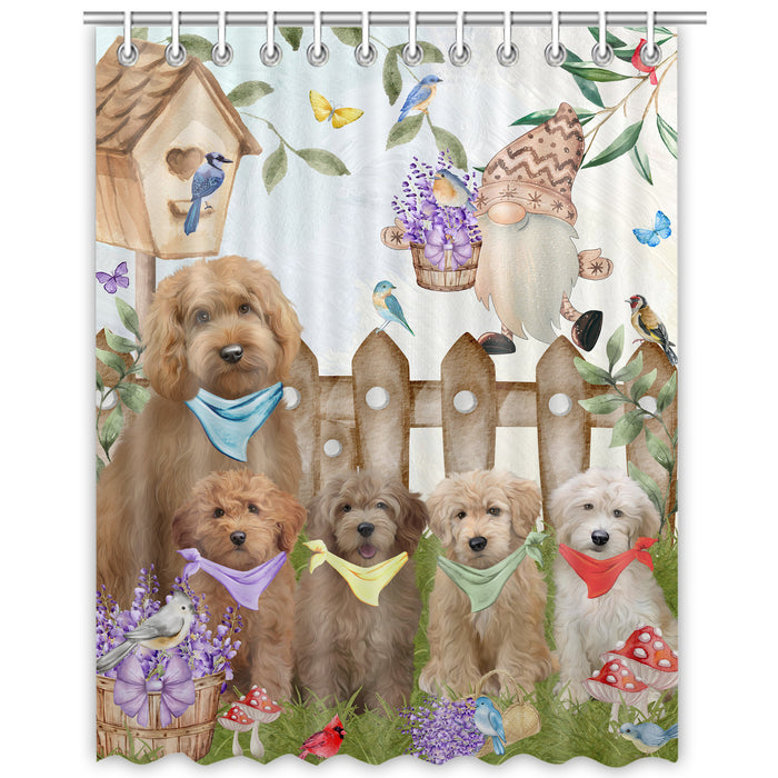 Goldendoodle Shower Curtain: Explore a Variety of Designs, Halloween Bathtub Curtains for Bathroom with Hooks, Personalized, Custom, Gift for Pet and Dog Lovers
