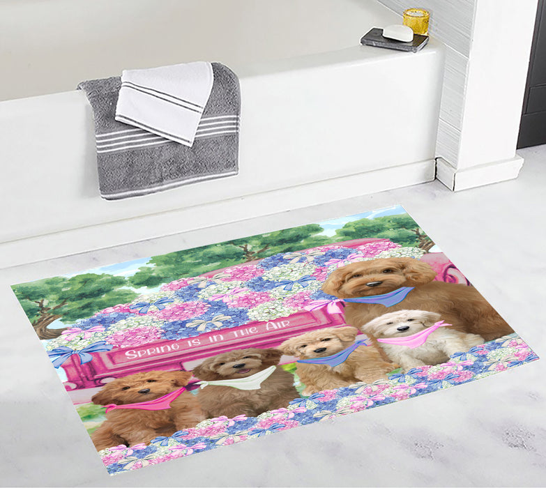 Goldendoodle Bath Mat: Non-Slip Bathroom Rug Mats, Custom, Explore a Variety of Designs, Personalized, Gift for Pet and Dog Lovers