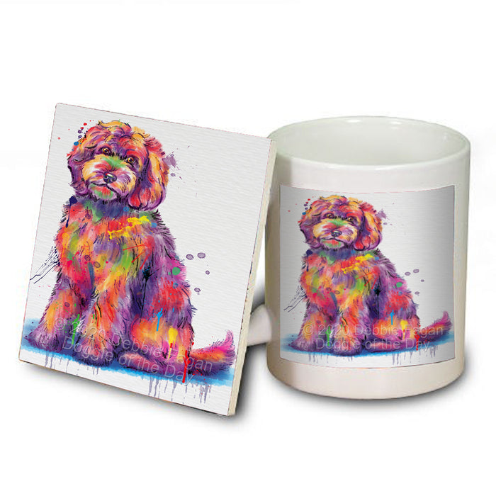 Watercolor Goldendoodle Dog Coasters Set of 4 CSTA57657