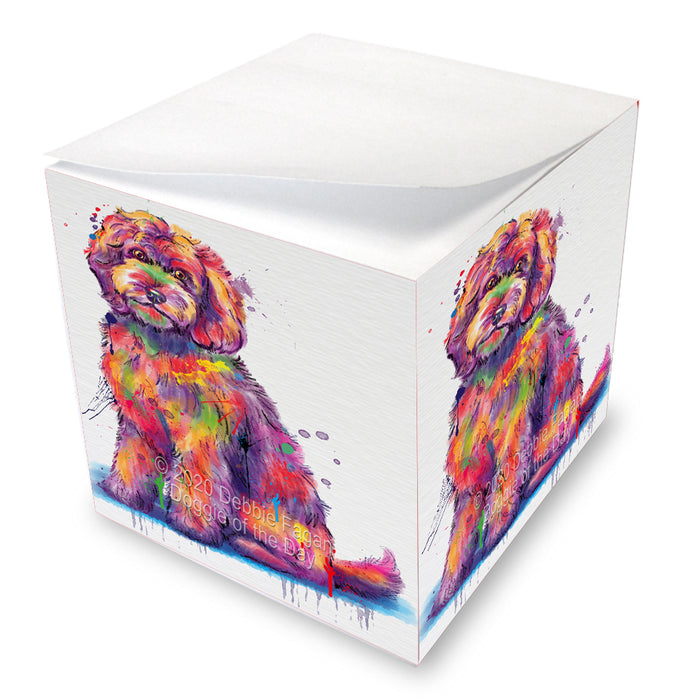 Watercolor Goldendoodle Dog Note Cube NOC-DOTD-A56913