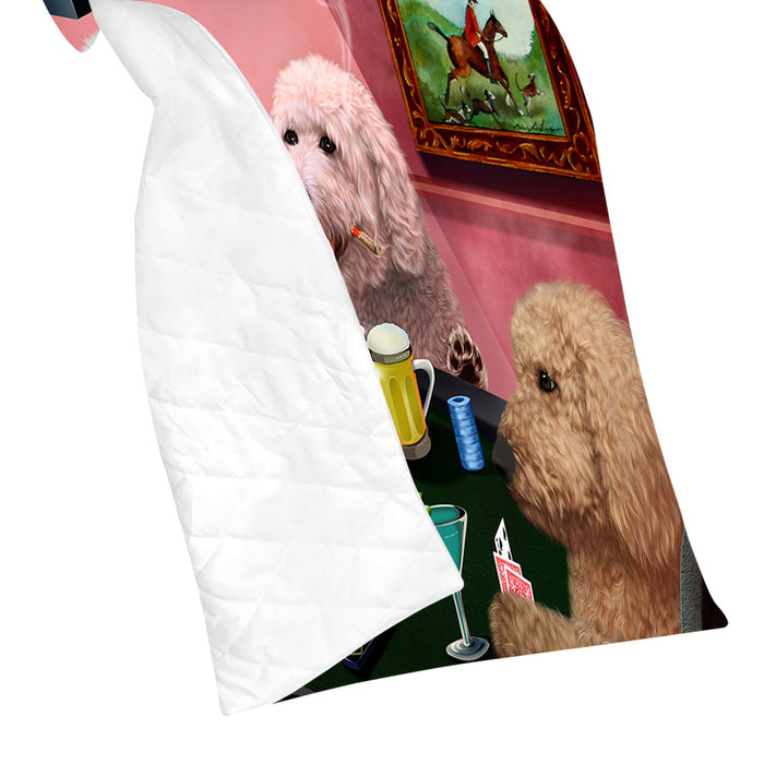 Home of  Goldendoodle Dogs Playing Poker Quilt