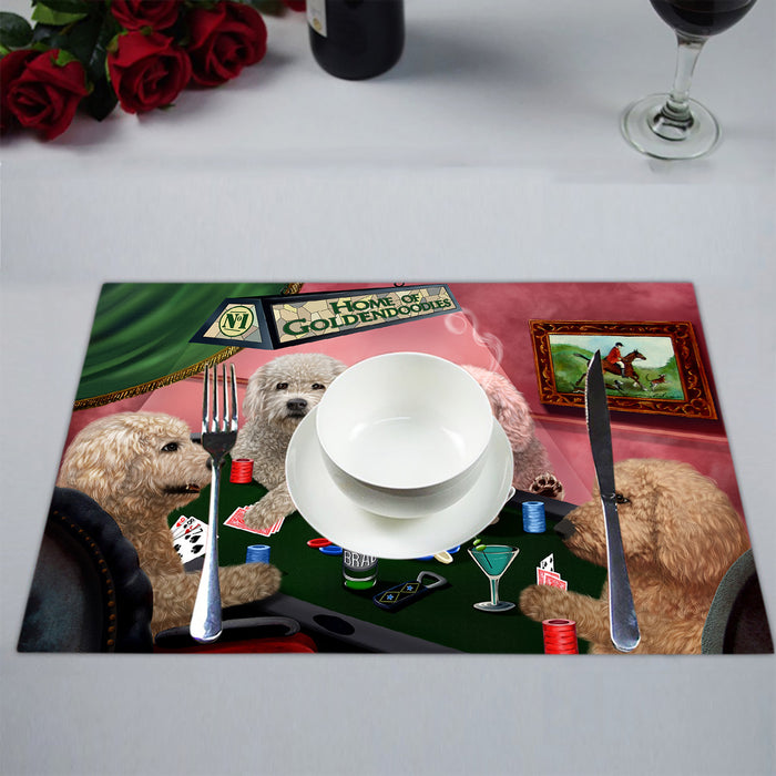 Home of  Goldendoodle Dogs Playing Poker Placemat