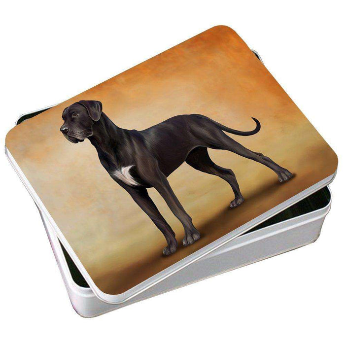 Great Dane Black Dog Photo Storage Tin