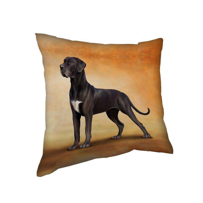 Great Dane Black Dog Throw Pillow