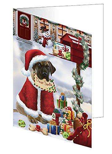 Great Dane Dear Santa Letter Christmas Holiday Mailbox Dog Handmade Artwork Assorted Pets Greeting Cards and Note Cards with Envelopes for All Occasions and Holiday Seasons