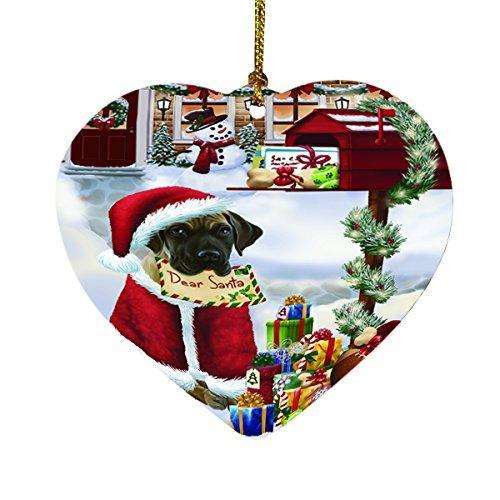 Great Dane Dear Santa Letter Christmas Holiday Mailbox Dog Heart Ornament D102