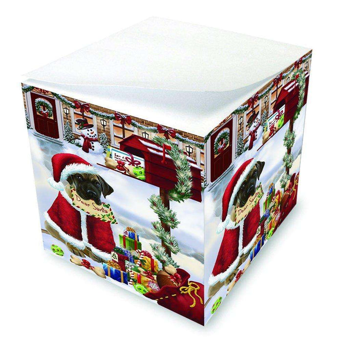 Great Dane Dear Santa Letter Christmas Holiday Mailbox Dog Note Cube D098