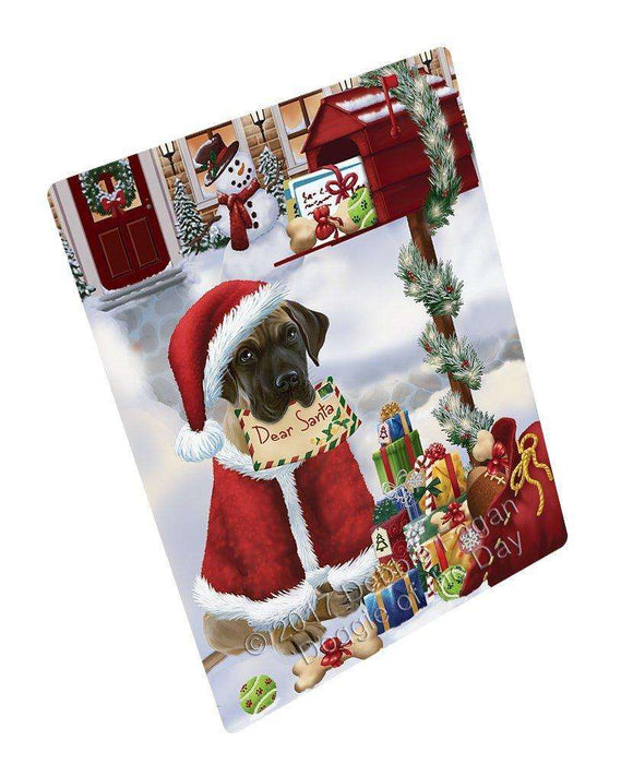 Great Dane Dear Santa Letter Christmas Holiday Mailbox Dog Tempered Cutting Board