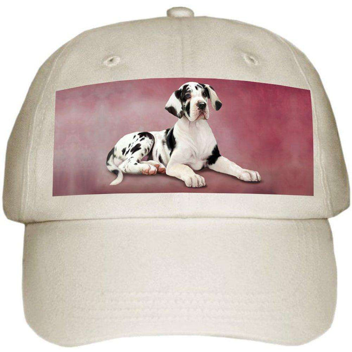 Great Dane Dog Ball Hat Cap Off White