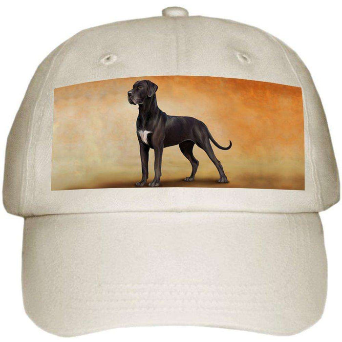 Great Dane Dog Ball Hat Cap Off White