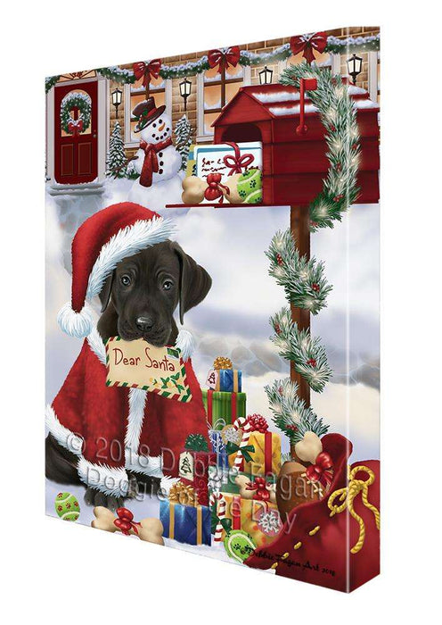 Great Dane Dog Dear Santa Letter Christmas Holiday Mailbox Canvas Print Wall Art Décor CVS102968