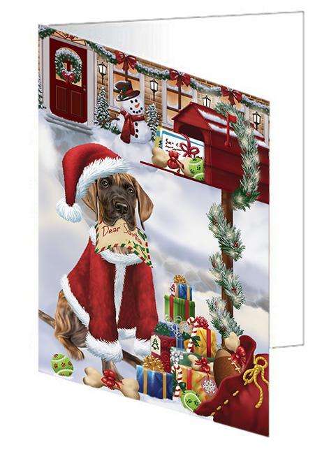 Great Dane Dog Dear Santa Letter Christmas Holiday Mailbox Handmade Artwork Assorted Pets Greeting Cards and Note Cards with Envelopes for All Occasions and Holiday Seasons GCD65732