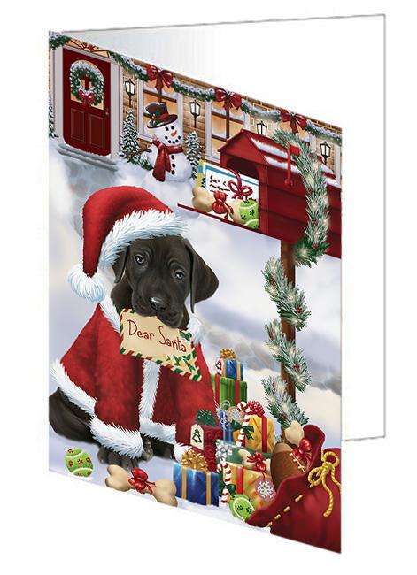 Great Dane Dog Dear Santa Letter Christmas Holiday Mailbox Handmade Artwork Assorted Pets Greeting Cards and Note Cards with Envelopes for All Occasions and Holiday Seasons GCD65735