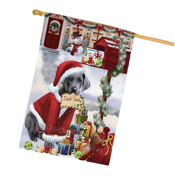 Great Dane Dog Dear Santa Letter Christmas Holiday Mailbox House Flag FLG54098