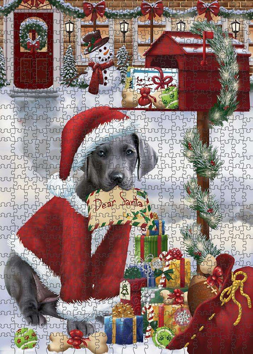 Great Dane Dog Dear Santa Letter Christmas Holiday Mailbox Puzzle with Photo Tin PUZL82756