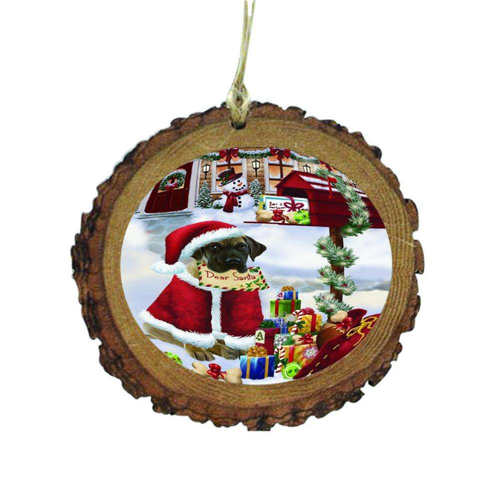 Great Dane Dog Dear Santa Letter Christmas Holiday Mailbox Wooden Christmas Ornament WOR49050