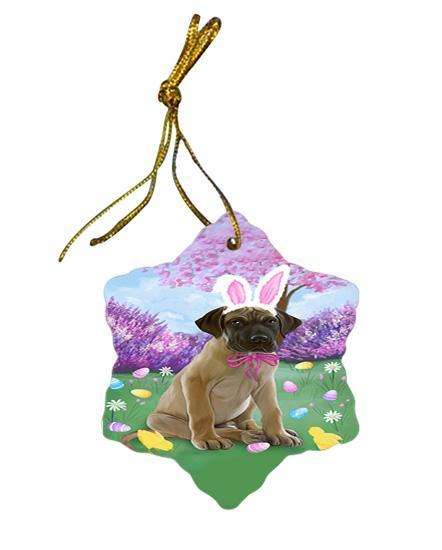Great Dane Dog Easter Holiday Star Porcelain Ornament SPOR49150