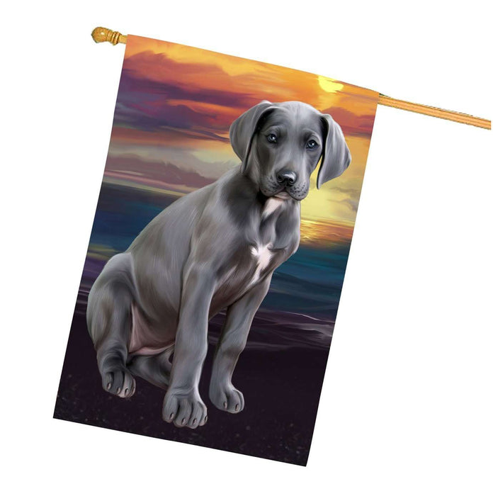 Great Dane Dog House Flag