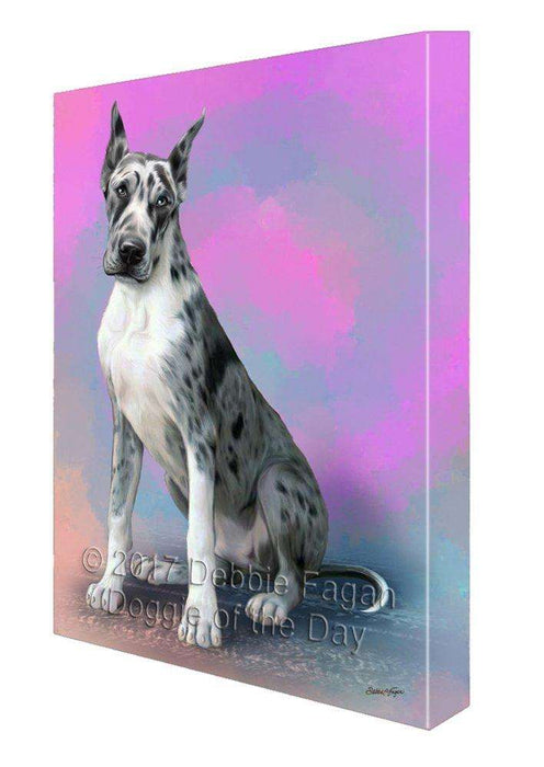 Great Dane Dog Painting Printed on Canvas Wall Art Signed